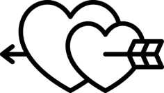 Hearts And Arrow Icon Svg Vector, Free Vectors File